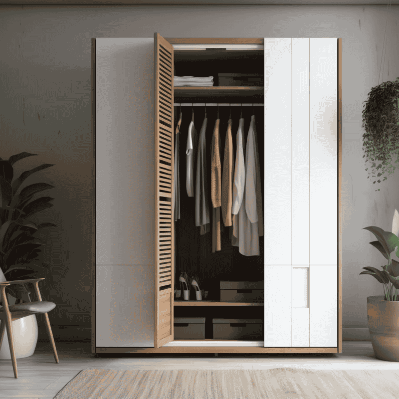 Spacious Double-Door Wardrobe with Shelves