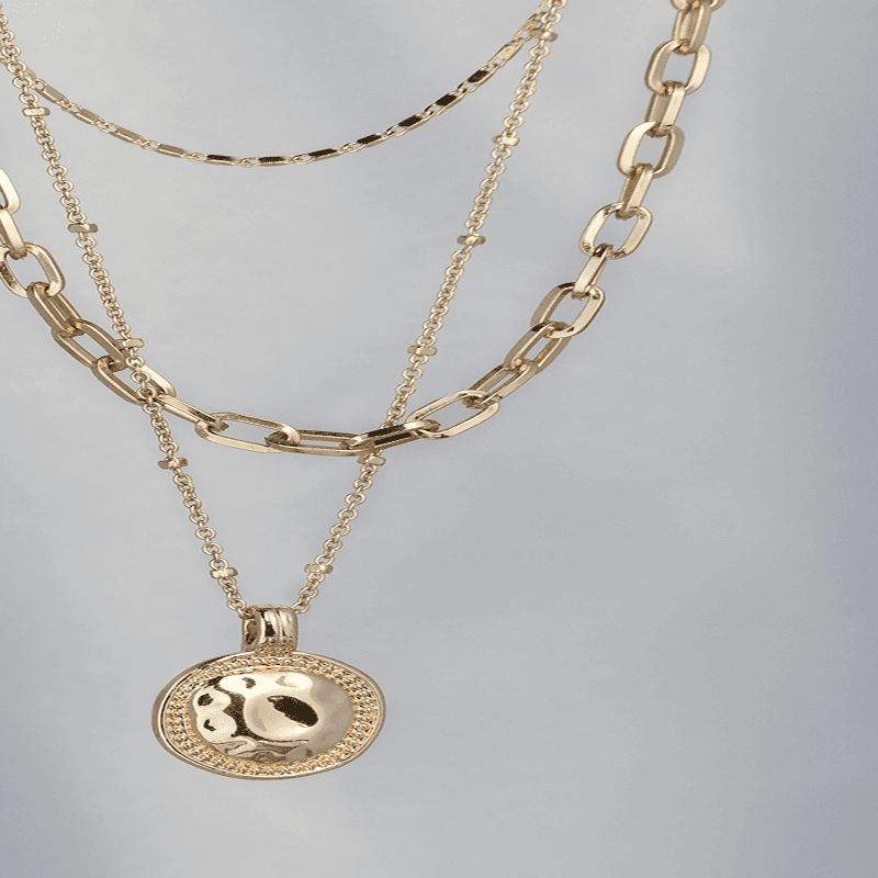 Gold Pendant Necklace with Diamond Accent