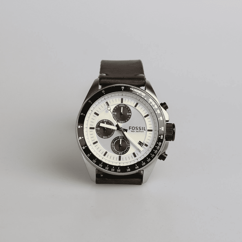Men’s Leather Strap Watch – Black & Gold